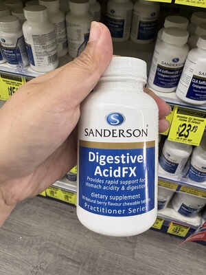 新西兰直邮Sanderson消化酶养胃食品修复胃粘膜调理肠胃60粒