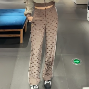 KF4939 KF4940 满印LOGO休闲运动长裤 adidas阿迪达斯三叶草女裤