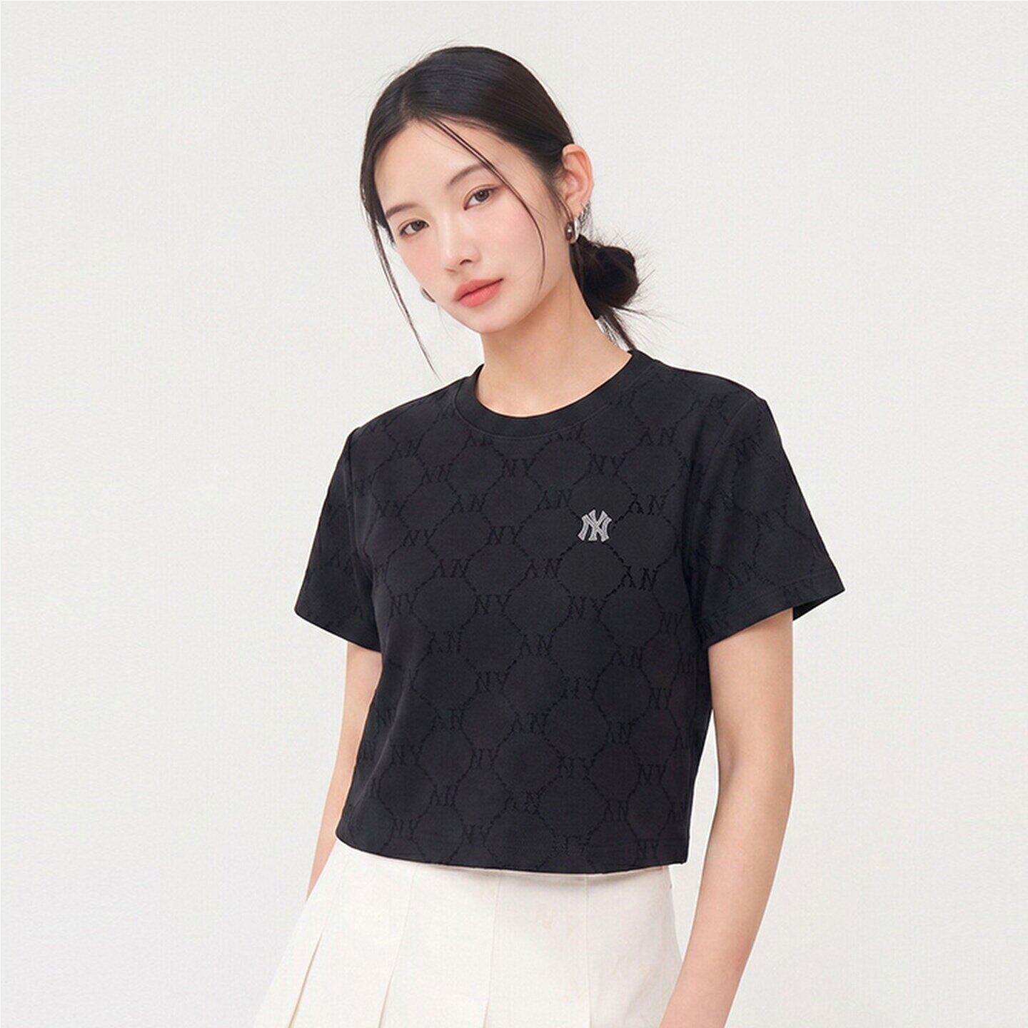 MLB女子透气防晒短款T恤图片
