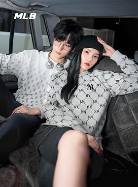 MLB卫衣男女情侣复古钻石老花时尚运动休闲长袖套头衫3AMTM0144