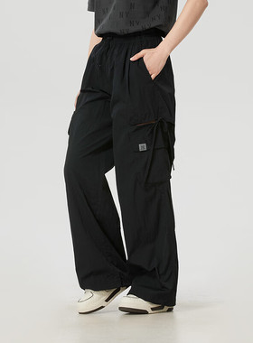 MLB休闲裤女子26春夏新款户外NY小标防晒长裤阔腿工装裤3FWPB0563