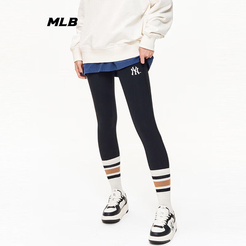 MLB瑜伽裤女打底裤舒适透气紧身裤健身训练长裤运动裤3FLGB0231