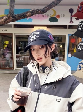 MLB虞书欣同款棒球帽男女25新款遮阳帽百搭软顶鸭舌帽3ACPB105N