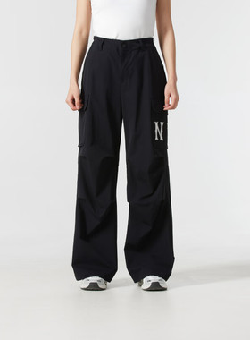 MLB长裤女款秋冬季运动户外梭织阔腿裤大logo时尚休闲裤3FWPB0151