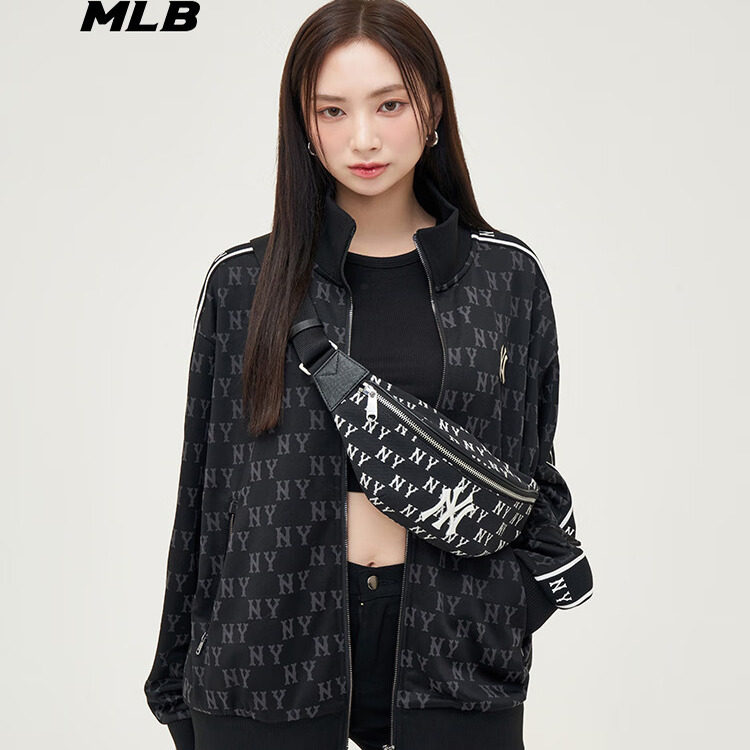 【爆款】MLB腰包情侣老花满印可调节休闲运动斜挎包胸包3AHSM014N