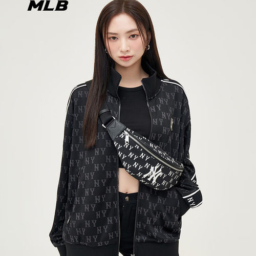 【爆款】MLB腰包情侣老花满印可调节休闲运动斜挎包胸包3AHSM014N