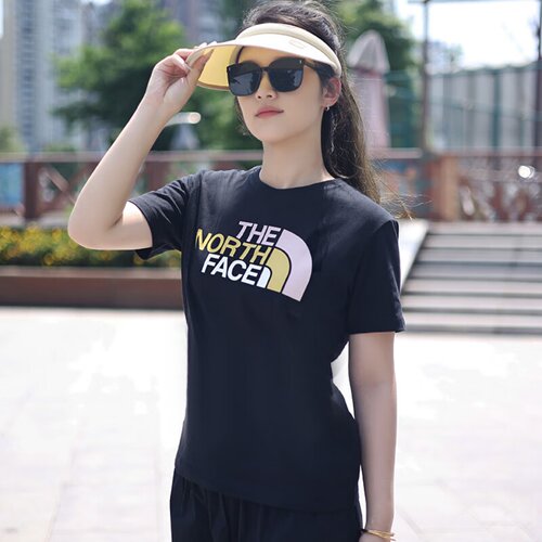 清仓价北面女纯棉透气圆领短袖