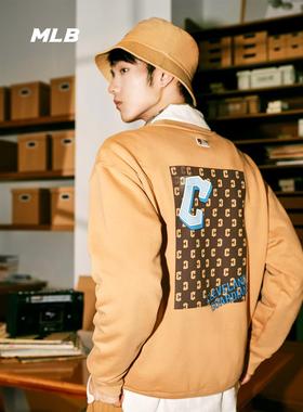 MLB卫衣男女情侣NY老花圆领运动长袖宽松休闲运动套头衫3AMTM0934