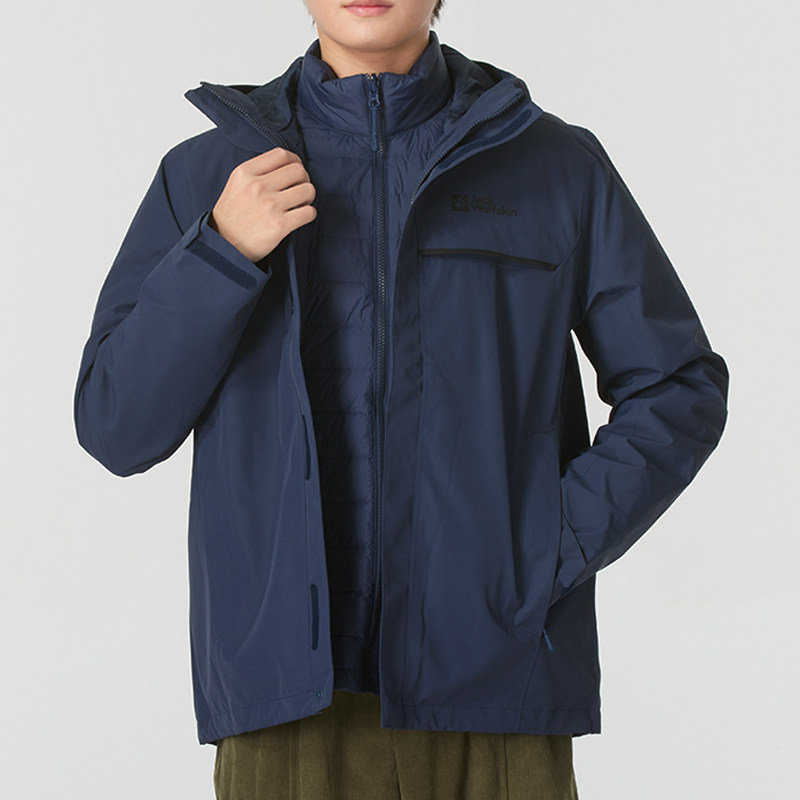 Jack Wolfskin狼爪秋冬款户外羽绒内胆男冲锋衣三合一外套 A62338