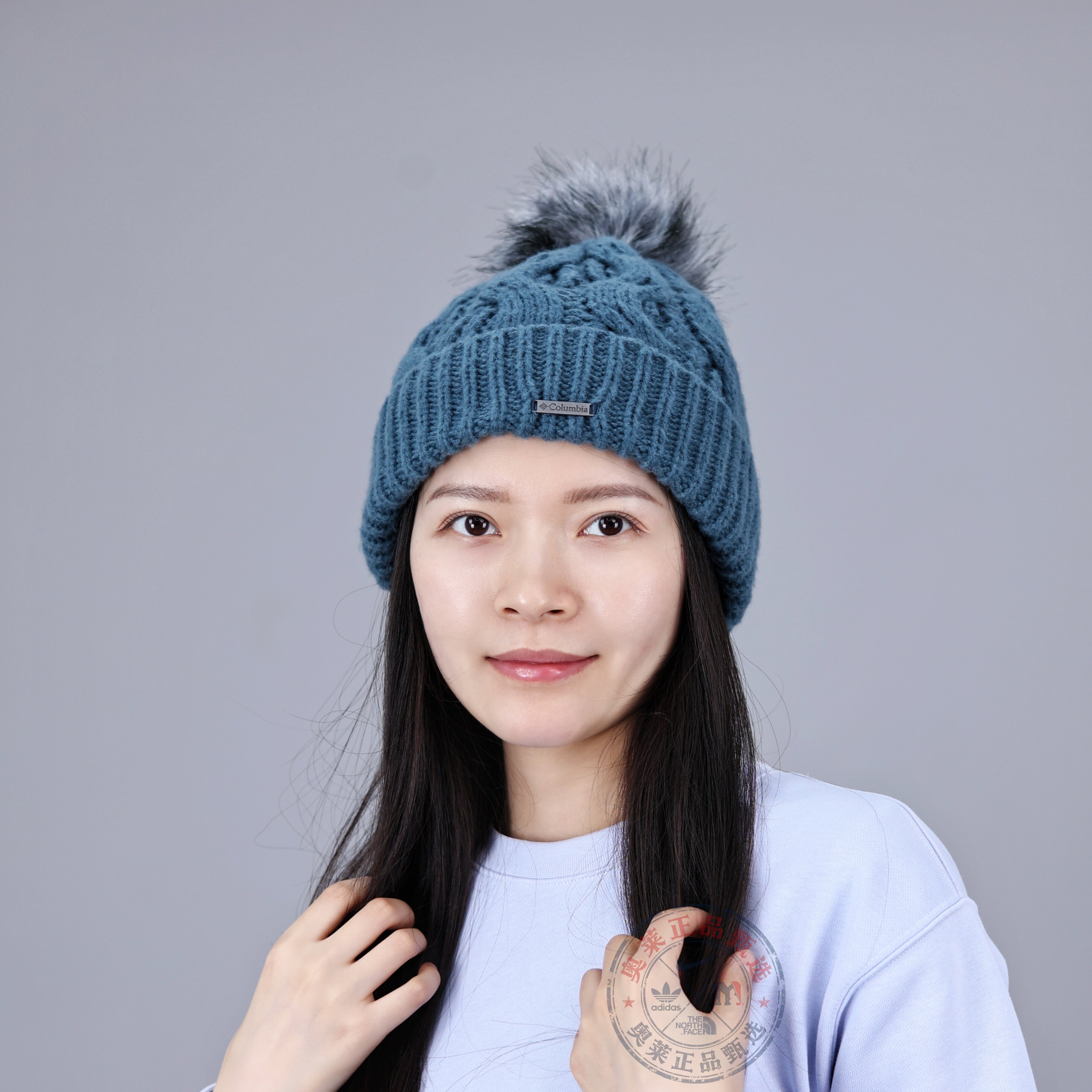 哥伦比亚女子25秋冬加厚针织帽