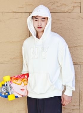 MLB卫衣男女25新NY大标棉质百搭休闲运动连帽长袖套头衫3AHDB0451