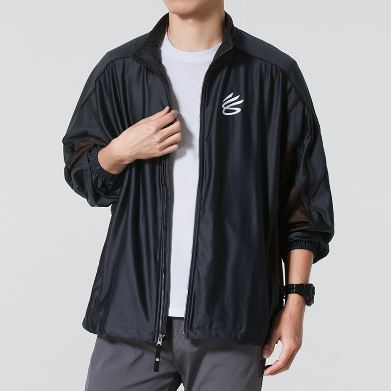 UA安德玛男款外套25秋季新款运动服跑步训练休闲立领夹克 6012758