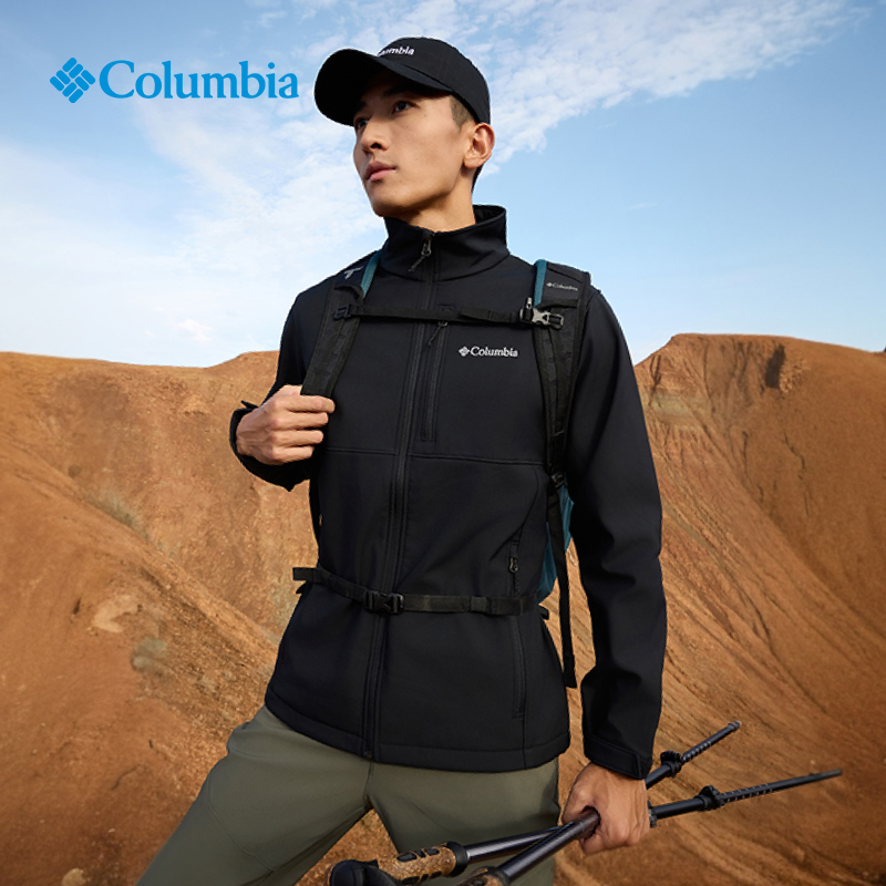 哥伦比亚男士绒里防泼水软壳衣