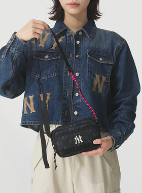 MLB男女同款斜挎包25新款NY满花小巧可调节单肩包拎包3ACRM045N