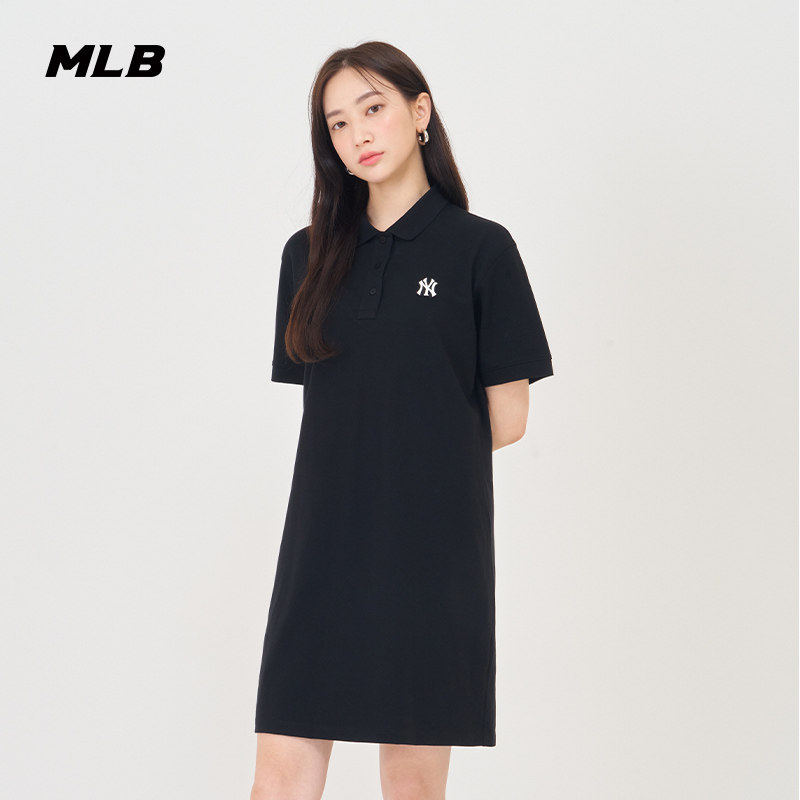 MLB女polo领短袖透气休闲连衣裙