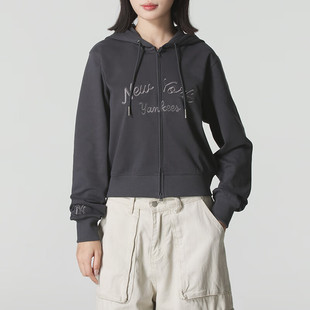 MLB女装2025秋季新款针织夹克运动时尚潮流休闲连帽外套3FTRB0854