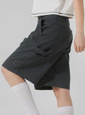 MLB情侣短裤NY小标刺绣梭织工装裤时尚百搭休闲运动裤3ASMV0353