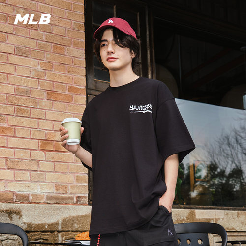 MLB男女圆领宽松透气运动短袖