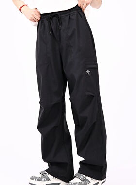 MLB休闲裤男女26新款NY小标防泼水凉感降落伞运动梭织裤3AWPB0161