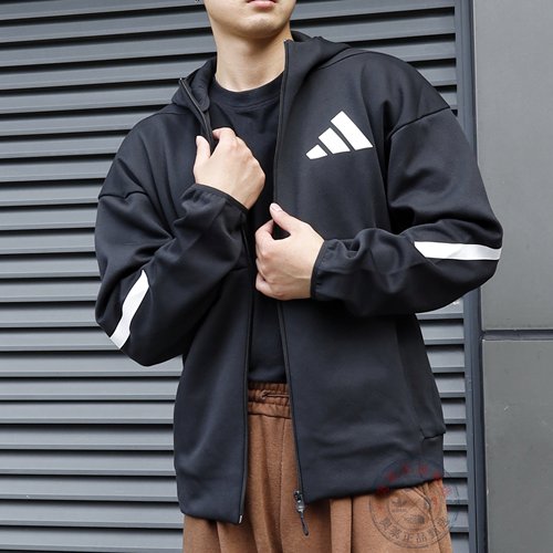阿迪达斯男子百搭针织连帽外套