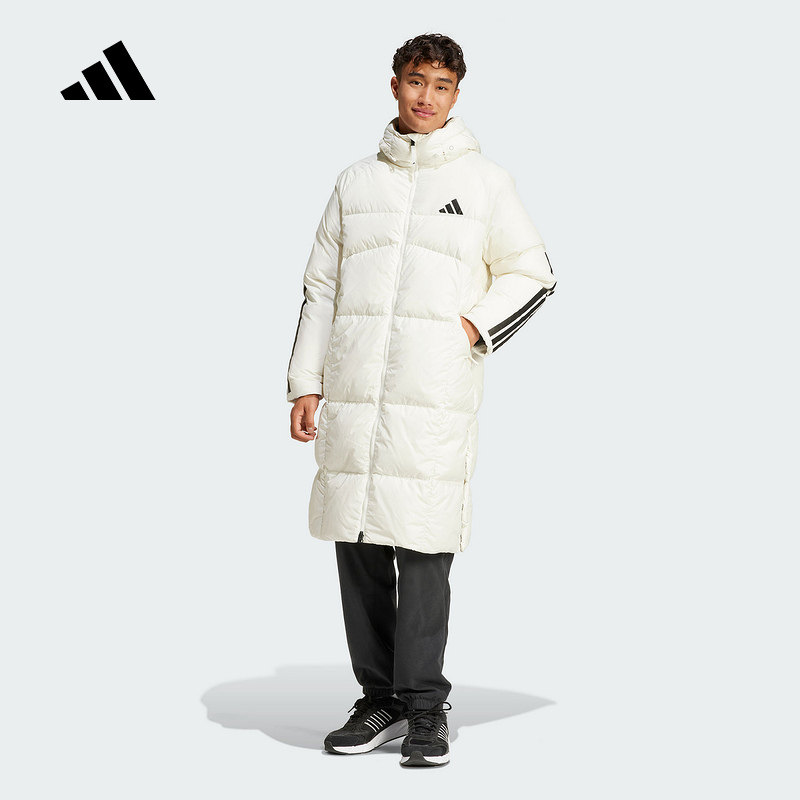 adidas阿迪达斯羽绒服男女款情侣秋冬款长款保暖运动外套JG3838