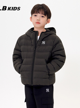 MLB儿童羽绒服男女25秋冬新款NY大标保暖连帽棉羽外套7ADJB2156