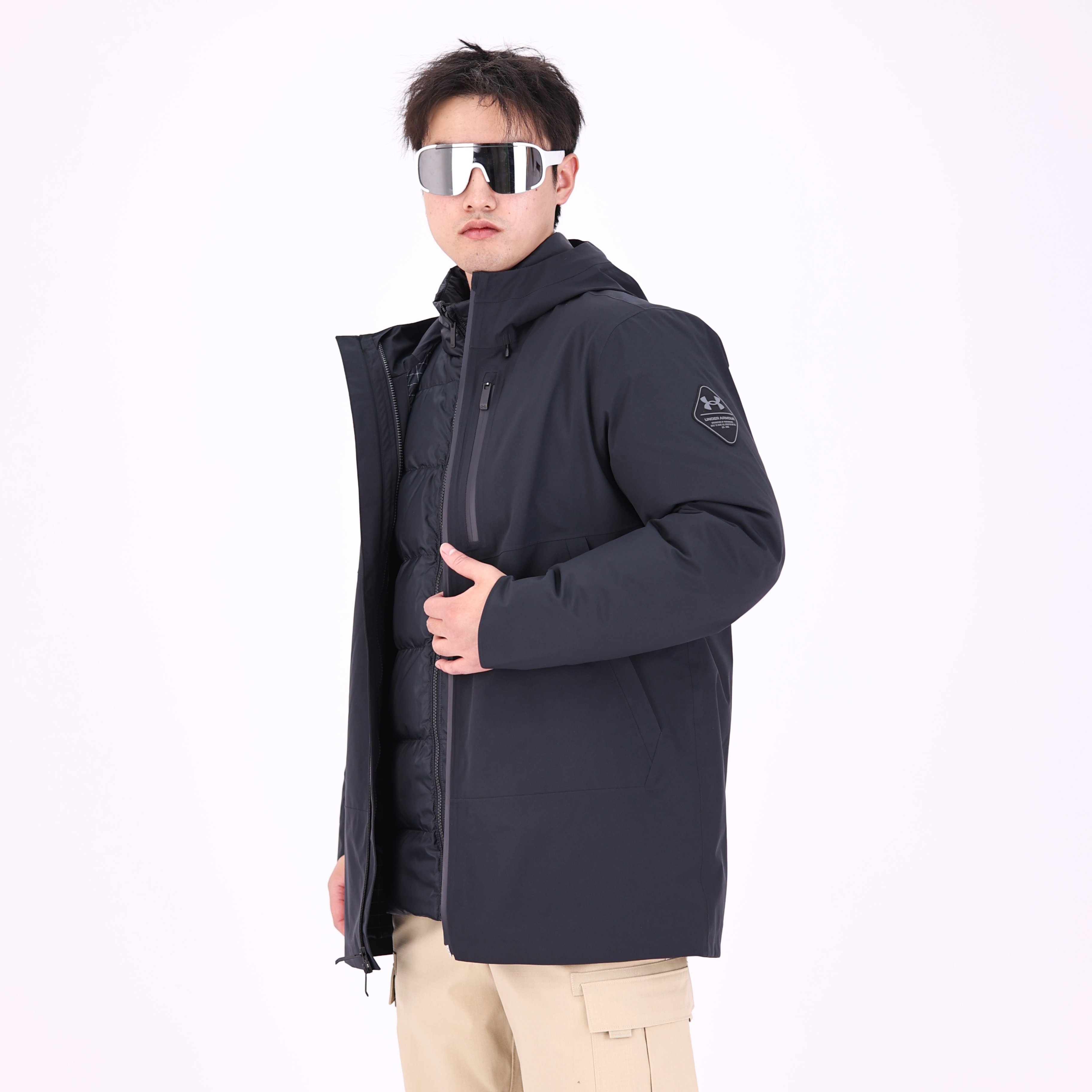 UA安德玛羽绒内胆三合一冲锋衣男25秋冬新款700蓬夹克外套6000426