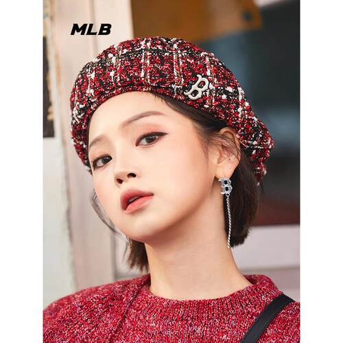 MLB小香风贝雷帽孟美岐同款帽子