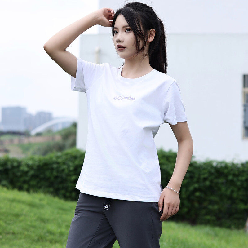 哥伦比亚短袖女春夏款运动户外大印花纯棉透气舒适柔软T恤AR5795