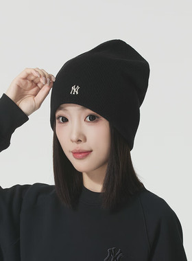 MLB针织帽男女25秋冬新款NY刺绣小标保暖堆堆帽运动冷帽3ABNB0456