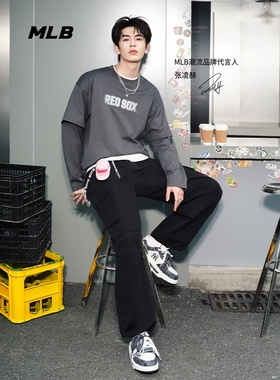 25新款MLB板鞋男女情侣NY老花满标厚底学长鞋运动休闲鞋3ASXP025N