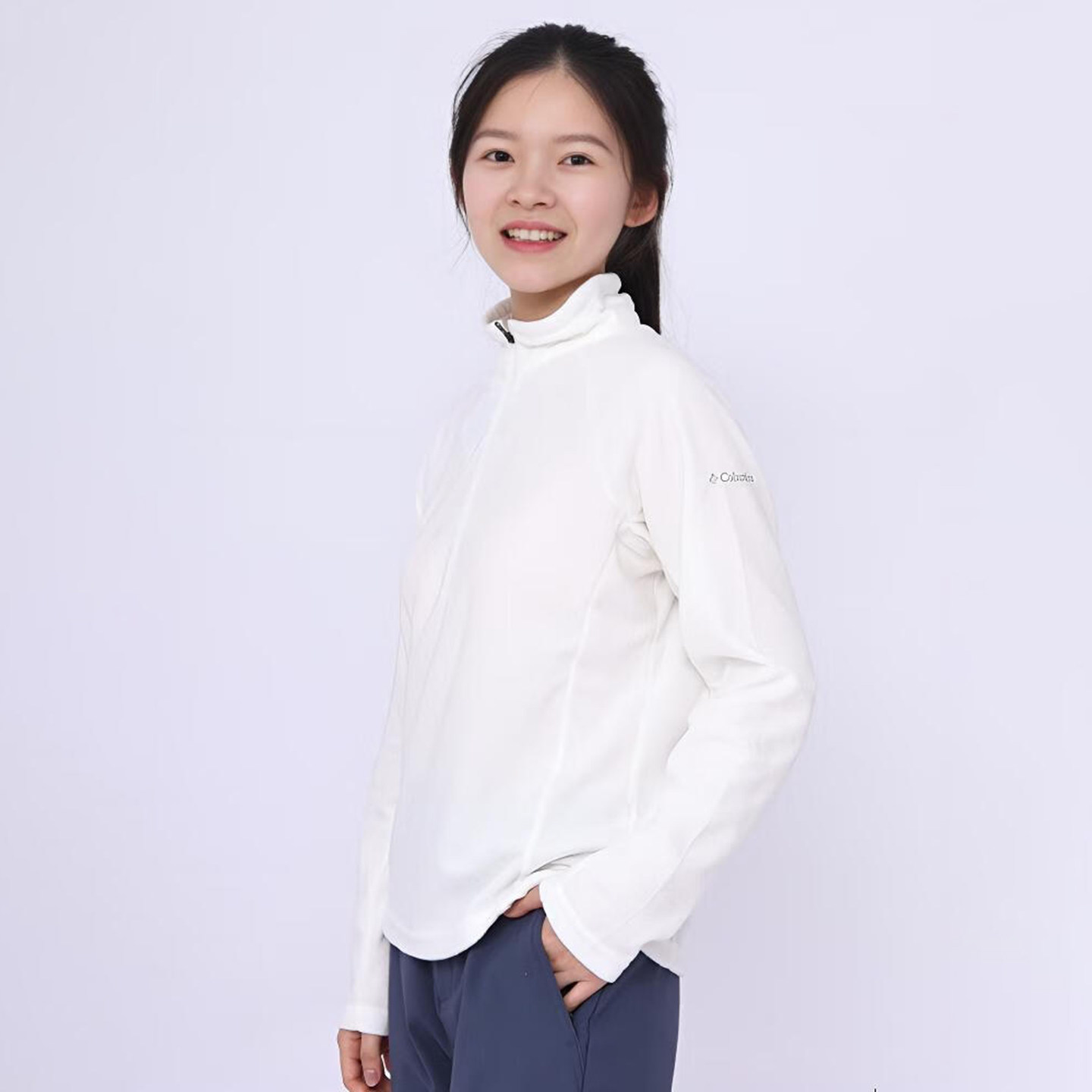 【正品】哥伦比亚抓绒衣半拉链女