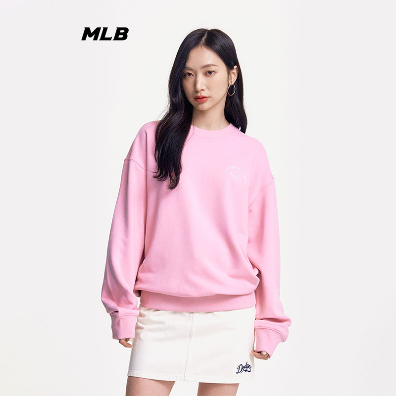 MLB情侣卫衣25春秋新款NY小标圆领透气运动打底衫套头衫3AMTB0751