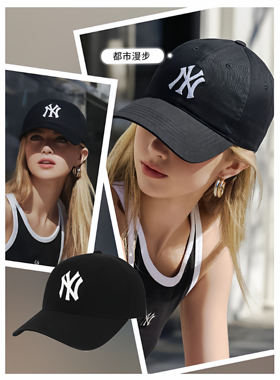 MLB张凌赫明星同款男女棒球帽情侣遮阳帽软顶鸭舌帽3ACPB064N