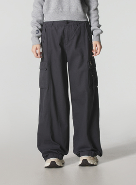 MLB女子长裤25秋冬新款小标直筒工装裤休闲运动裤阔腿裤3FWPB1756