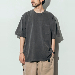 美式 短袖 Vintage 原料 T恤 高克重美国棉水洗做旧 日本单联名款