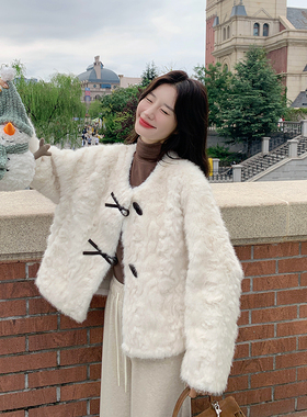 【现货数据好】简约通勤皮毛一体保暖外套2C285-2607-P185-K278