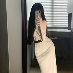 法式无袖背心连衣裙子女夏季2025新款气质通勤穿搭高级感长裙