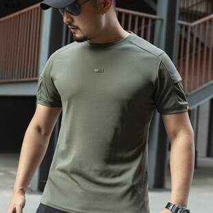 夏季COOLMAX速干T恤衫男士户外运动圆领短袖战术修身半袖弹力