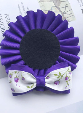原创手工紫色优质丝带吧唧托基础特价谷子胸针扣痛包装饰扣洛丽塔