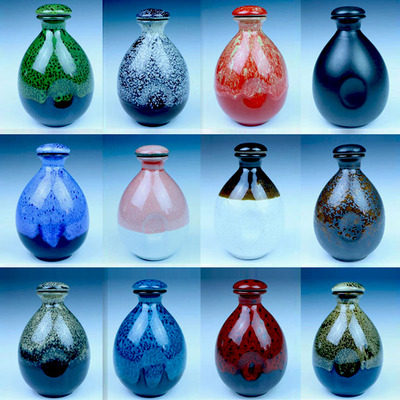 宜兴陶瓷酒瓶酒坛酒具婚庆用一斤装酒瓶配陶盖果酒黄酒白酒米酒瓶