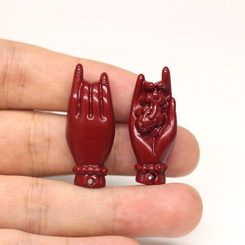 朱砂紫砂发财手佛手招财貔貅吊坠