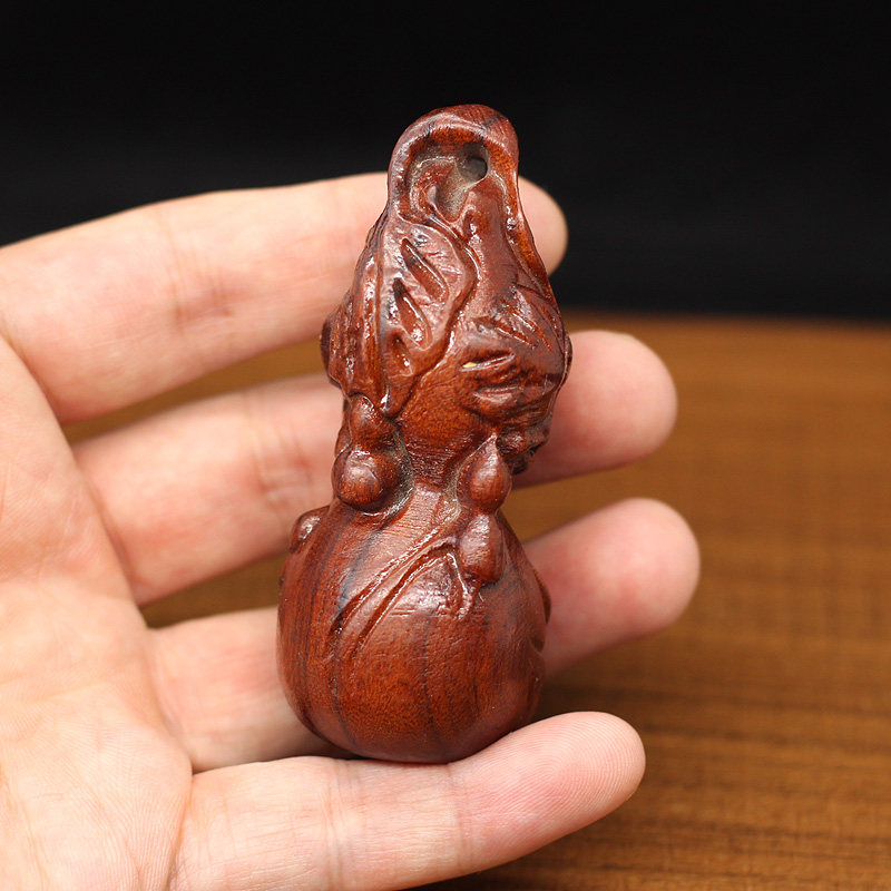 天然花梨木手把件手玩件木雕葫芦蝙蝠福禄寿解压玩具实木浮雕礼品
