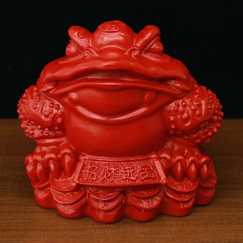 天然朱砂摆件招财金蟾家居风水摆设门面开业旺财聚财三脚蟾蜍装饰