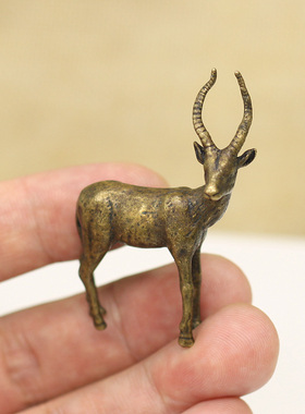创意实心黄铜藏羚羊生肖羊小摆件