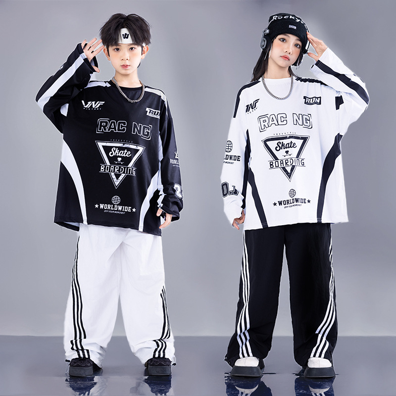 儿童街舞演出服男童架子鼓表演女童舞蹈少儿嘻哈秋套装hiphop