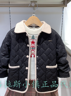 Polo walk KIDS童装专柜正品25冬款女童翻领棉服外套CP6W534J0032