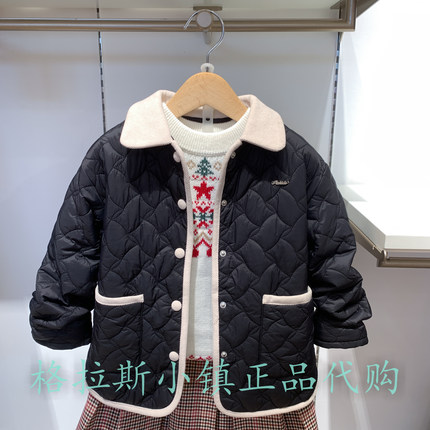 Polo walk KIDS童装专柜正品25冬款女童翻领棉服外套CP6W534J0032