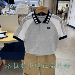 衣恋童装正品夏男童翻领短袖T恤