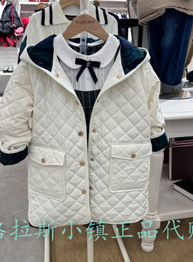 衣恋童装正品女童学院风棉服外套